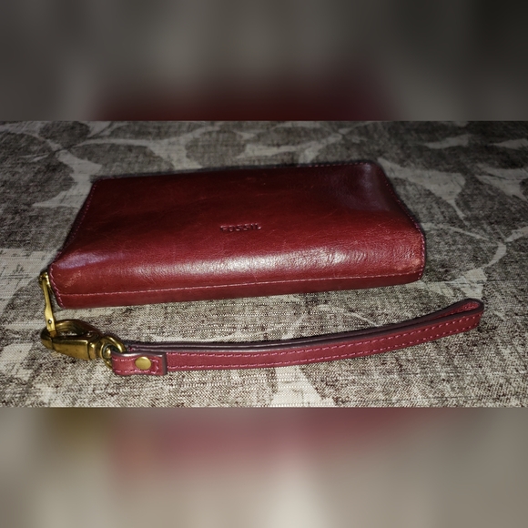 Fossil Amelia Hobo Shoulder Bag and Wallet Set (and Coin Purse) Leather Burgundy - Picture 10 of 16